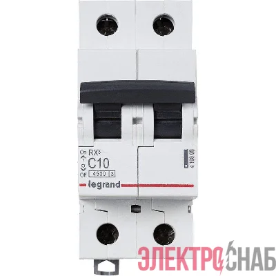 Выключатель автоматический модульный 2п C 10А 4.5кА RX3 Leg 419695