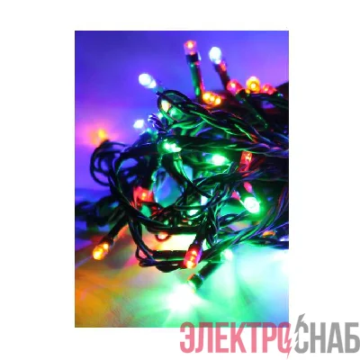 Гирлянда 14.6м (13.1+1.5) 140LED зел. провод 8 режимов мигания IP20 мультиколор Космос KOC_GIR140LED_RGB