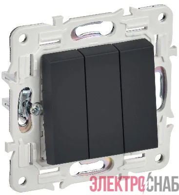 Выключатель 3-кл. SKANDY 10А SK-V11G графит IEK SK-V30-0-10-K53