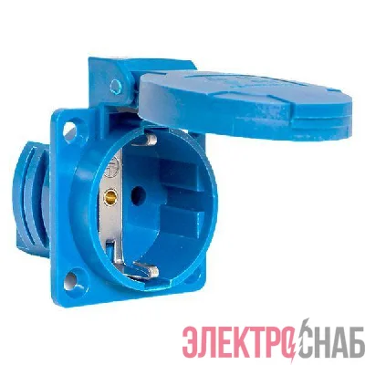 Розетка панельная 112 скрытая 2P+PЕ 16А 220В IP44 с защ. крышкой  EKF ps-112-16-220