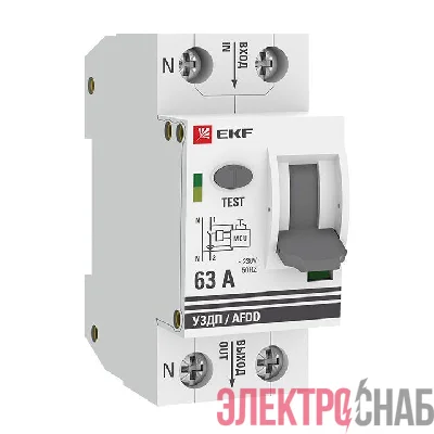 Устройство защиты от дугового пробоя (УЗДП) 1P+N 63А PROxima EKF afdd-2-63-pro