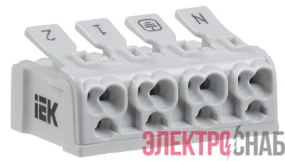 Клемма пружинная соединительная КСП4-2L+N+PE IEK UKZ-B06-4P-F0-E0-10