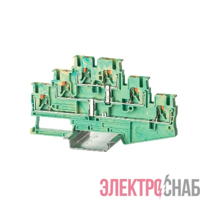 Клемма заземления трехуровневая зажим push-in 6 точек подключения 2.5кв.мм DKC VPR-2.5-3L-PE-YG