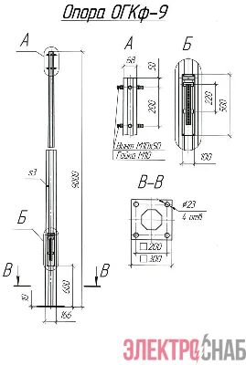Опора ОГКф-9 (3мм 68/166 фл.300х10 мц. 200 отв. 23х4) гор. оцинк. UMECON МК 89899