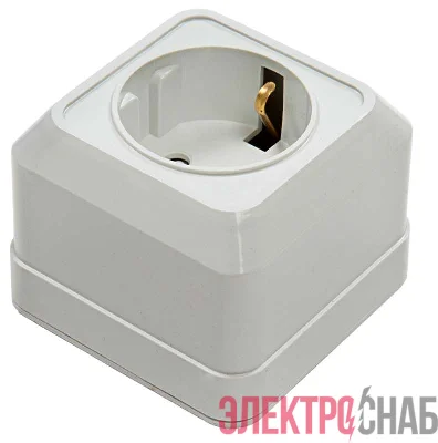 Розетка 1-м BOLLETO защ. шторки с заземл. накл. 7028х бел. ASD / IN HOME 4690612000954