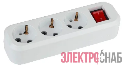 Колодка удлинителя KX-3es 3-м с зазeмл. выкл. ЭРА Б0028342