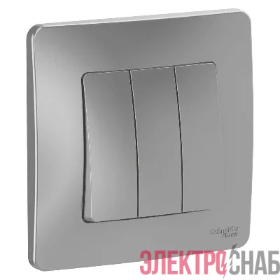 Выключатель 3-кл. СП Blanca 10А IP20 (сх. 1+1+1) 250В алюм. SE BLNVS100503