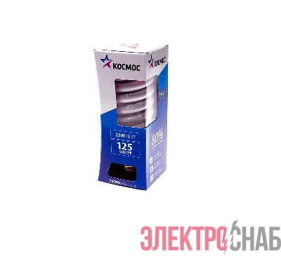 Лампа люминесцентная компакт. SPC 26Вт E27 спиральная 4200К КОСМОС LKsmT2SPC26wE2742