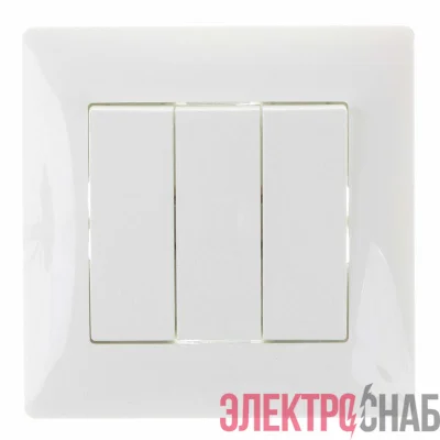 Выключатель 3-кл. СП Bravo 10А 250В механизм бел. GUSI С10В3-001