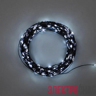 Гирлянда "Роса" 20м 200LED бел. IP20 230В с контроллером провод зел. Neon-Night 303-265