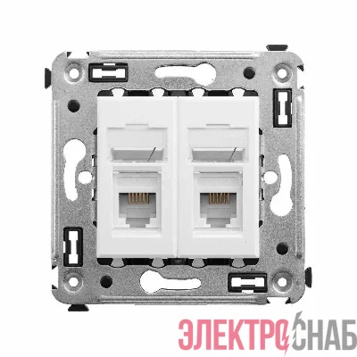 Розетка телефонная 2-м СП Avanti "Белое облако" RJ12 DKC 4400314