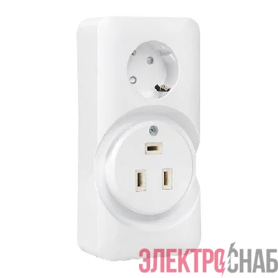 Розетка 2-м ОП РШ/евро 32А 16А 250В 2P+PE бел. EKF AS-250-32/16-O