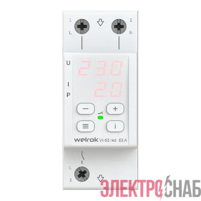 Реле напряжения с контролем тока VI-63 red Welrok 4660251140281