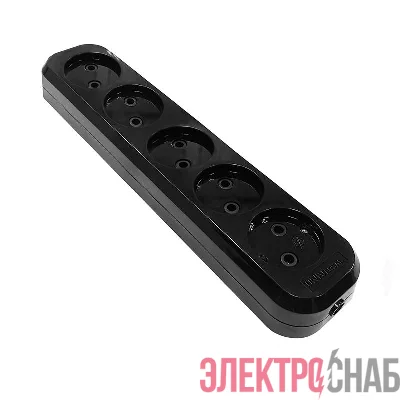 Колодка удлинителя 5-м без заземл. АБС-пластик черн. UNIVersal 2237