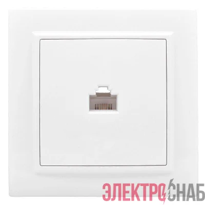 Розетка компьютерная 1-м СП Минск RJ45 бел. Basic EKF ERK01-035-10