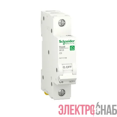 Выключатель автоматический RESI9 (АВ) С 6А 1P 6000А SchE R9F12106