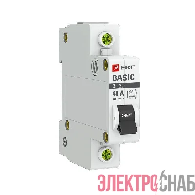 Выключатель нагрузки 1п 40А ВН-29 Basic EKF SL29-1-40-bas