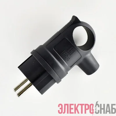 Вилка 16А 2P+PE 220-240В IP44 с ручкой каучук LEZARD 106-0400-0109/109