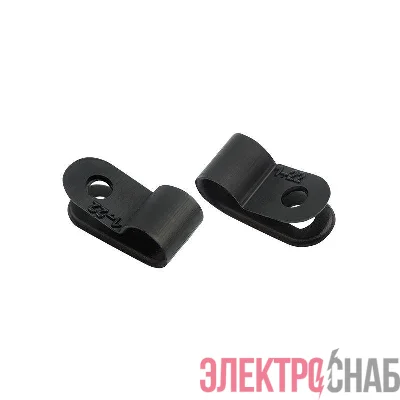 Скоба кабельная под винт 6мм черн. (уп.50шт) Rexant 07-4406-1