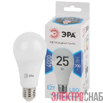 Лампа светодиодная A65-25W-840-E27 грушевидная 2000лм Эра Б0035335