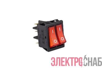 Выключатель в черн. корпусе две красн. клавиши с подсветкой1НО+1НЗ EMAS A12B1K11