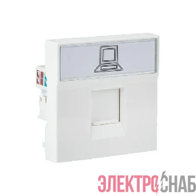 Розетка RJ45 категории 6 (ширина 2 модуля) EKF E2MK016-135-10