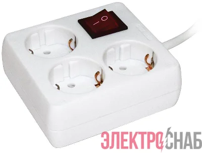 Удлинитель 3х3м с заземл. 16А IP20 У-С03К 2P+PE 250В 3х1 с выкл. IEK WYP30-16-03-03-ZK-N