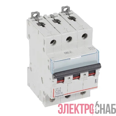 Выключатель автоматический модульный 3п C 25А 6кА DX3-E 6000 3мод. 230/400В Leg 407293