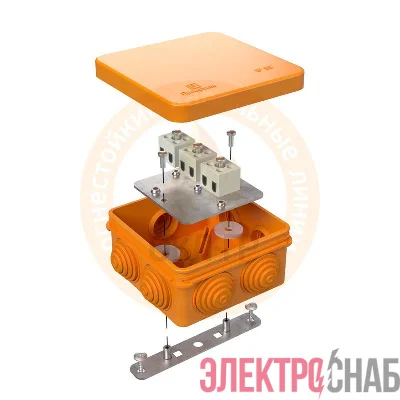 Коробка огнестойкая ОП 40-0210-FR1.5-4 Е15-Е120 80х80х40 Промрукав 40-0210-FR1.5-4