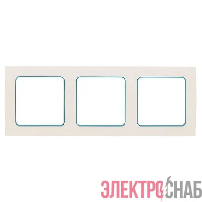 Рамка 3-м Стокгольм бел. с линией цвета син. PROxima EKF EAM-G-304-30
