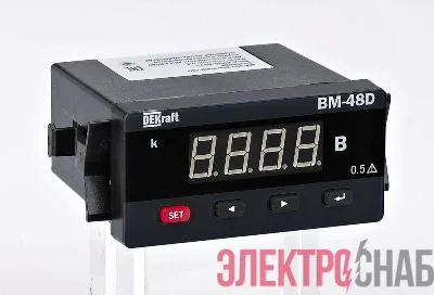 Вольтметр цифровой ВМ-48D 1ф вх. 600В 96х48мм LED-дисплей DEKraft 50378DEK