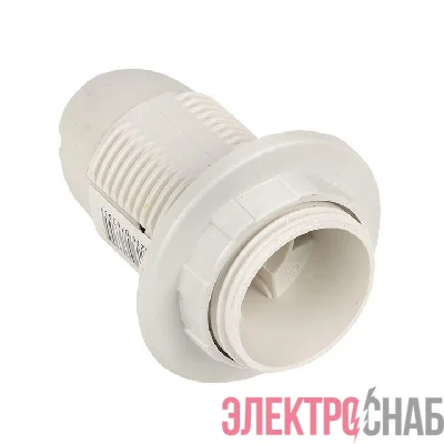 Патрон E14 пластик. с кольцом термостойкий пластик бел. EKF LHP-E14-r