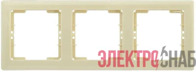 Рамка 3-м BOLERO РГ-3-БК горизонт. крем. IEK EMB30-K33