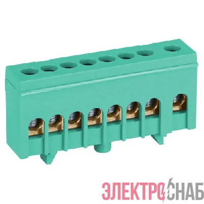 Шина PE земля в изолированном корпусе на DIN-рейку ШНИ-6х9-8-Д зел. NO-224-102 Эра Б0062877