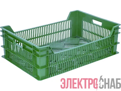 Ящик 600х400х200 перфорированный  зелёный 106 106