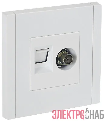Розетка 2-м TV+RJ45 кат.6 FORTE&PIANO FP237 бел. IEK FP-AK20-2-K01