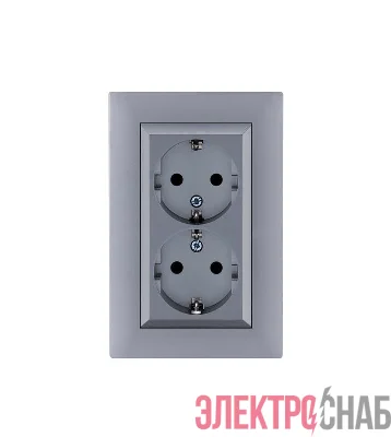 Розетка 2-я Karea RIZZ STAR с заземл. сер. Makel 88065082