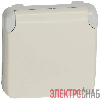 Механизм розетки 1-м СП Plexo с защ. крышкой с заземл. IP55 бел. Leg 069639
