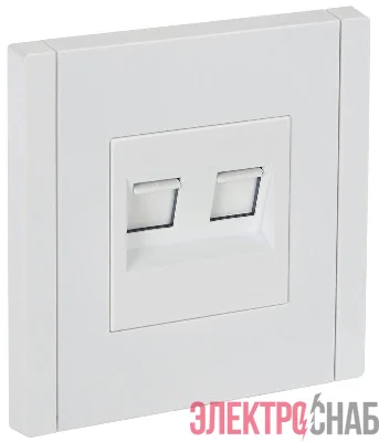 Розетка 2-м RJ11+RJ45 кат.5E FORTE&PIANO FP235 бел. IEK FP-KT20-O-1-K01