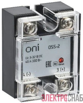 Реле твердотельное OSS-2 25А 380В AC 3-32В DC ONI OSS-2-3-25-B