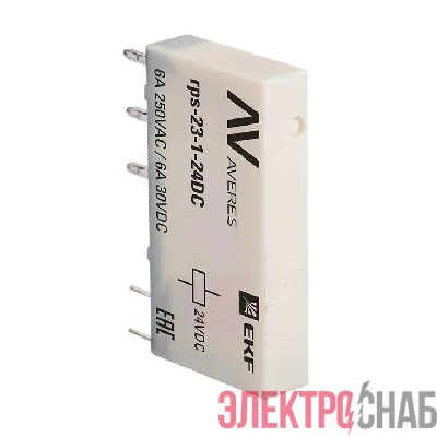 Реле промежуточное РП slim 23/1 6А 24В DC AVERES EKF rps-23-1-24DC