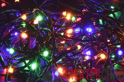 Гирлянда "Нить" 5м 50LED RGB IP20 провод зел. 230В с контроллером 8 режимов IEK LGDB110-3-050-05-G-S-20