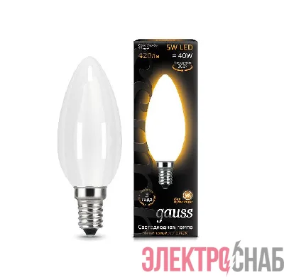Лампа светодиодная Black Filament Свеча E14 5Вт 2700К OPAL Gauss 103201105