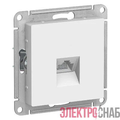 Розетка компьютерная 1-м AtlasDesign RJ45 кат.5E механизм бел. SE ATN000183