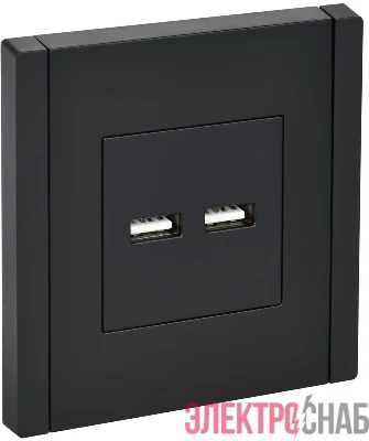 Розетка USB A+A 3.1А FORTE&PIANO FP149 черн. IEK FP-U21-D31-K02