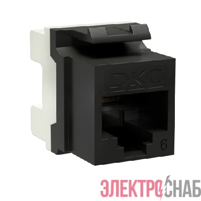 Модуль Keystone RJ45 CAT6 не экранированный 180град. черн. DKC RNK6U180BK