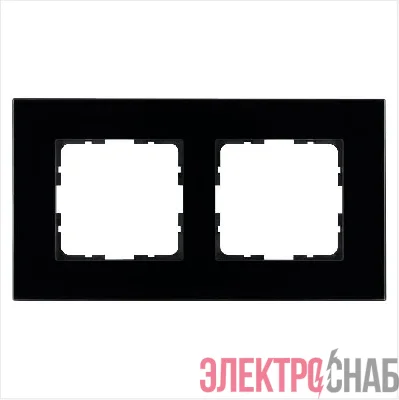 Рамка 2-м G-Glass стекло черн. Black Glass Jasmart G1002GB