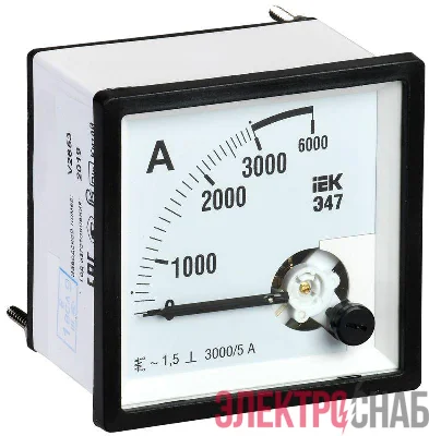 Амперметр Э47 72х72мм 3000/5А кл. точн. 1.5 IEK IPA10-6-3000-E