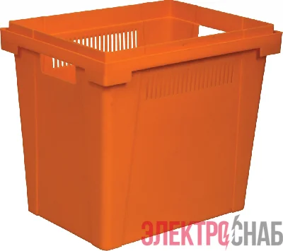 Ящик 400х300х350 стенки перфорированные, цветочный  оранжевый 434 434