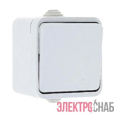 Выключатель 1-кл. ОП Прага 10А IP44 бел. EKF EKV10-021-10-44